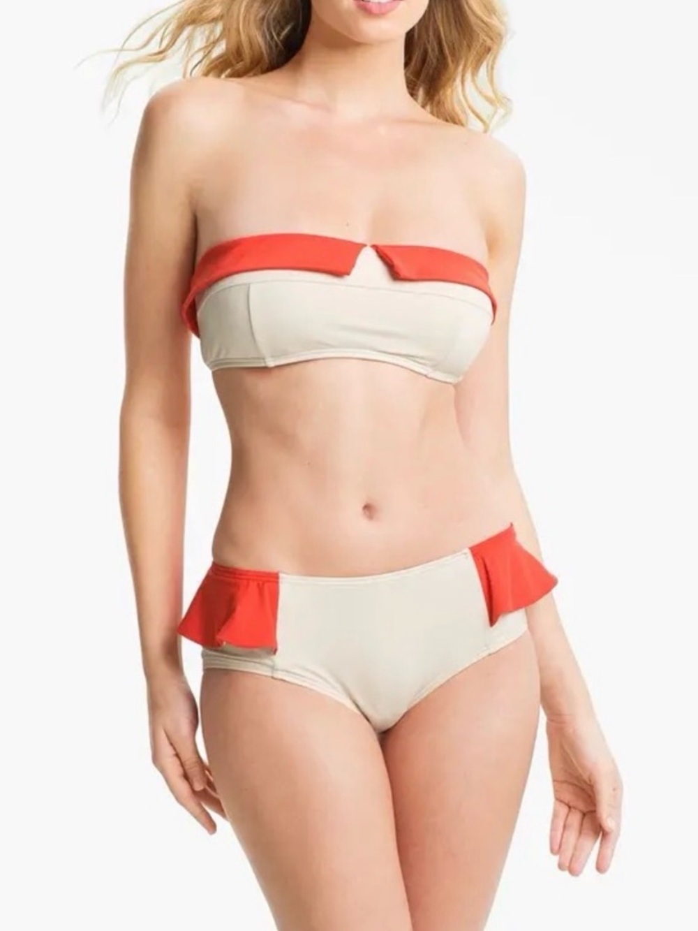Marc by Marc Jacobs Cream Bikini with Coral Trim